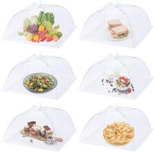 6 Pack Large 17"X17" Mesh Food Covers - White Pop-Up Tent Umbrella