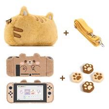 GeekShare Switch Protective Case & Carrying Case shoulder strap Cute Bear Plush