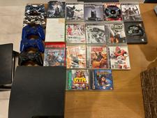 PS3 Console, Controllers, Cables, and Games Bundle