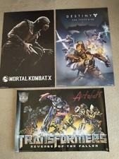 MORTAL KOMBAT X / DESTINY THE TAKEN KING / TRANSFORMERS / 3 POSTER LOT / USED
