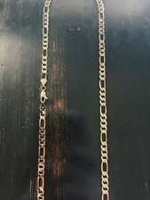 Men's 14k Gold Stamped Figaro Chain 24 Inches " 5mm Triple Plated Necklace