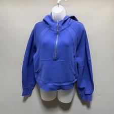 Lululemon Women’s Scuba Oversized Half Zip Cropped Hoodie size M/L Blue Aqua