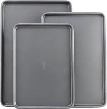 Everyday Nonstick Carbon Steel Baking Sheet Set, 3 Pack – Small 13” X 9”, Medium