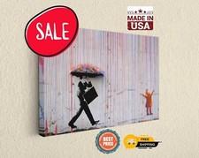 Banksy Colored Rain Canvas Print - Ready to Hang Wall Art for Home Decor