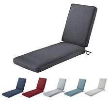 Outdoor Waterproof Patio Chaise Lounge Cushion w/ Support Sponge Removable Cover