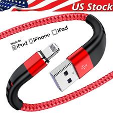 Braided Fast Charger Cable Heavy Duty USB lot Cord For iPhone 14 13 12 11 X XR 8