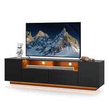 LED TV Stand with Storage Cabinet for 55-75 Inch TVs Entertainment Center Black