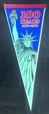 Statue of Liberty New York City VINTAGE Full Size Pennant 100 Year Anniversary