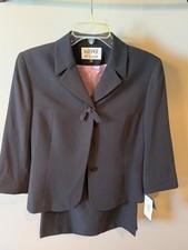 Kasper ASL Petite Black 2-Piece Skirt Suit Size 8P NWT Retail $258 Bow Blazer