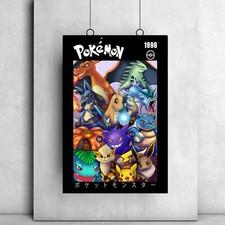 Pokemon Characters art poster canvas wall art home decor Gift Idea 151 Anime 