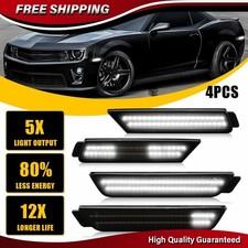 4X Sequential Front Rear LED Side Marker Light White For 2010-2015 Chevy Camaro