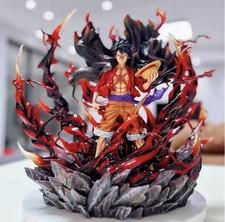 Monkey D Luffy Figure 32cm Wano Haki GK Statue One Piece LED PVC