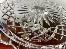 Vintage Shannon Crystal by Godinger Scalloped Edge Diamond Cake Stand 5” Tall