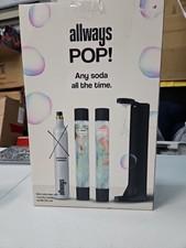 Allways POP Soda Maker Black NOT CO2 Canister & Two Bottles