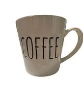 Oversized Coffee Mug Tea Cup 20oz. COFFEE Creme Mug Cup Black Embossed Lettering