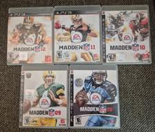 LOT of FIVE (5) EA MADDEN FOOTBALL GAMES FOR PS3 - 08, 09, 10, 11 & 12