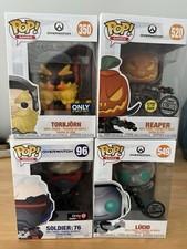 Funko Pop! Vinyl Overwatch Set Soldier 76 Reaper Lucio Torbjorn Figures Lot of 4