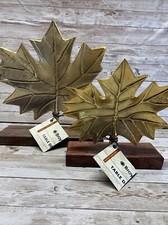 Broyhill Table Decor Gold Leaf Fall  10” And 8”Book end Shelf Sitter Set Of 2