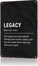 Vintage Metal Tin Sign With Legacy Definition Funny Wall Art 8x12inch