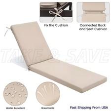 72" Soft Sponge Chaise Lounge Chair Cushion w/ Waterproof and Washable Cover