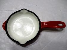 TLC Tim Love Collection Red Enamel Cast Iron 4 3/4" Fry Pan "Unique"