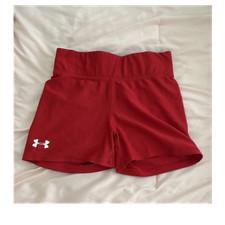 Under Armour Women's Red Athletic Activewear Shorts Elastic Waist Stretch Logo