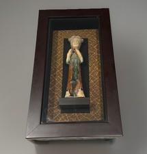 Chinese Glazed Sancai Style Statue 9.5” Guanyin-Inspired Professional Framed Art