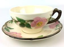 Franciscan Desert Rose Flat Cup And Saucer Set Backstamp F Replacement USA Vtg