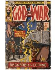God of War Ragnarok Comic Book Cover Kratos Thor Mjolnir Fan Art Poster