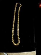 Technibond Byzantine  Necklace 14K Yellow Gold Plated Silver & Swarovski crystal