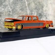 M2 1:64 1973 Chevy Cheyenne Super 30 Orange Black Lowrider Diecast w/Case