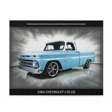 Iconic 1964 Chevrolet C10 Pickup Truck Puzzle | Classic Light Blue Vintage