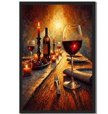 Elegant Candlelight Dinner Table Framed Art Print Wine Romantic Decor