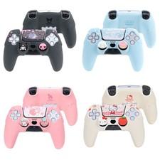 Cute Silicone Case Cover for PS5 Controller Skin + 2*Thumb grips + Sticker Sets