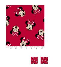 1/4 Yard Fat Quarter Disney Minnie Mouse Cotton Fabric Tossed Minnie Heads