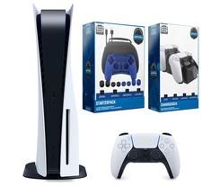 Sony Playstation 5 Disc Version with Charging Station and Starter Pack Bundle
