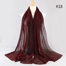 Women's Crinkle Hijab Veil Glitter Muslim Head Scarves Shimmer Shiny Shawls Wrap