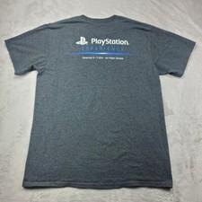 PlayStation Experience 2014 Shirt Mens Large Las Vegas Nevada Gray Short Sleeve
