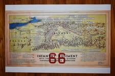 World War II 66 Infantry European Theater Battle Rhineland Map Print 37.5" x 20"
