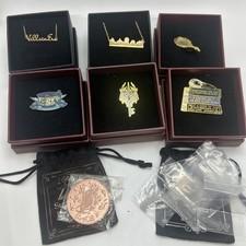 Lot of Bookish Enamel Pins Necklaces Page Markers Coin Legendary