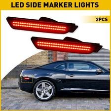For Chevrolet 2010-2015 Camaro Rear LED Bumper Side Marker Lights Smoked Lens M
