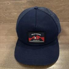 Helly Hansen Hat Cap Snap Back Navy Blue Mesh Trucker Patch Outdoor Mens