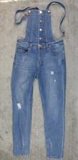 GUESS Jean Overalls Bibs Distressed Denim Skinny Jeans Size US 29 Gold Button