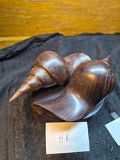 vintage hand carved iron wood sculpture conch shell