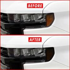 FOR 19-21 Chevy Silverado LTZ RST Headlight Side Marker Smoke Vinyl Tint Overlay