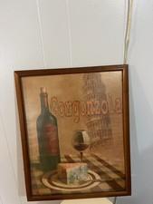 Vintage Italian Kitchen Framed Art Print Gorgonzola Wine & Leaning Tower of Pisa