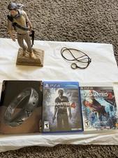 Sony Naughty Dog Uncharted Mixed Lot PS3 PS4 Games Figure Necklace Cases