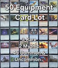 Magic the Gathering 50 Card Equipment Bundle Lot 3 Rares 2 Mythics Guaranteed!