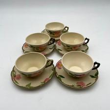 VTG Franciscan Desert Rose Tea Cup & Saucer Floral Pattern Hand-Painted Set of 5