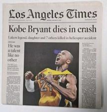 Los Angeles Lakers Kobe Bryant 1978-2020 LA Times Newspaper 1/27/20 Complete New